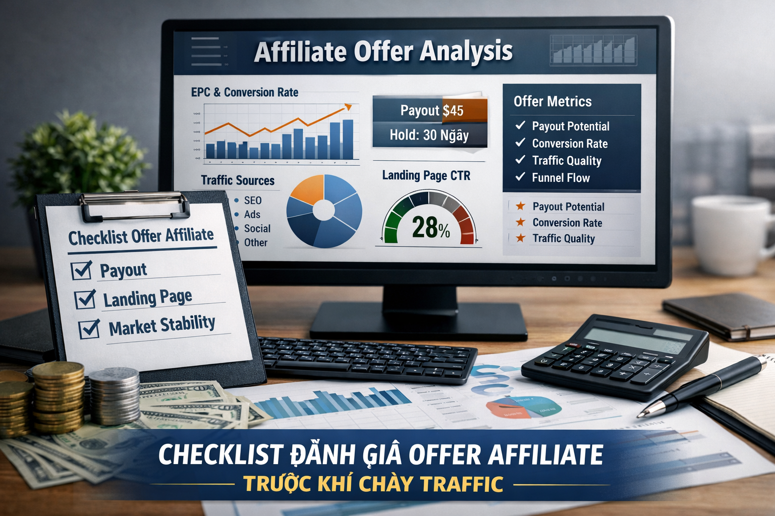 Checklist đánh giá offer affiliate trước khi chạy traffic